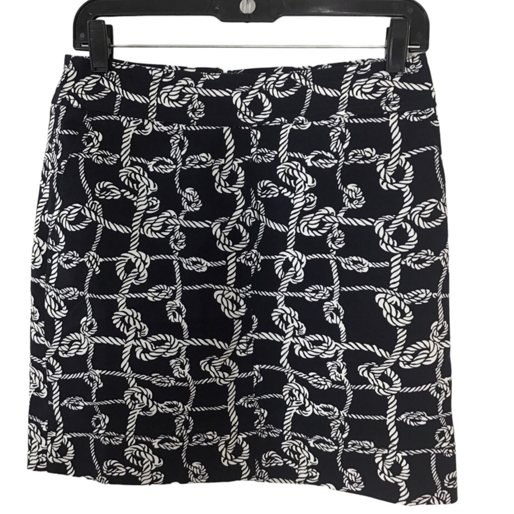 Talbots Navy Nautical Rope Skirt Stretch Pockets Women’s Size 2P